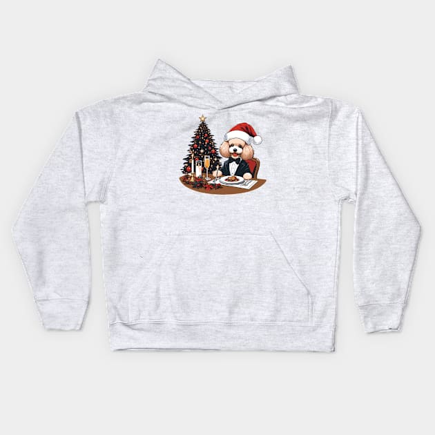 Poodle Dog Christmas Kids Hoodie by Graceful Designs